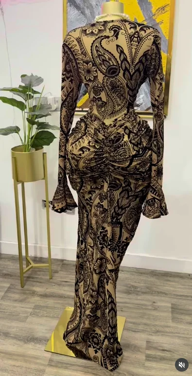 CM.YAYA 2025 Fall Women Long Sleeve Stacked Mesh See Though with Lining Bodycon Long Dress Evening Birthday Sexy Party Dresses CM.YAYA 2025 Fall Women Long Sleeve Stacked Mesh See Though with Lining Bodycon Long Dress Evening Birthday Sexy Party Dresses