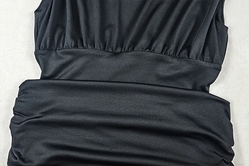 CM.YAYA Women Sleeveless V-neck Ruched Elegant Long Dress 2025 Birthday Holiday Beach Evening Sexy Party Dresses Vestidos