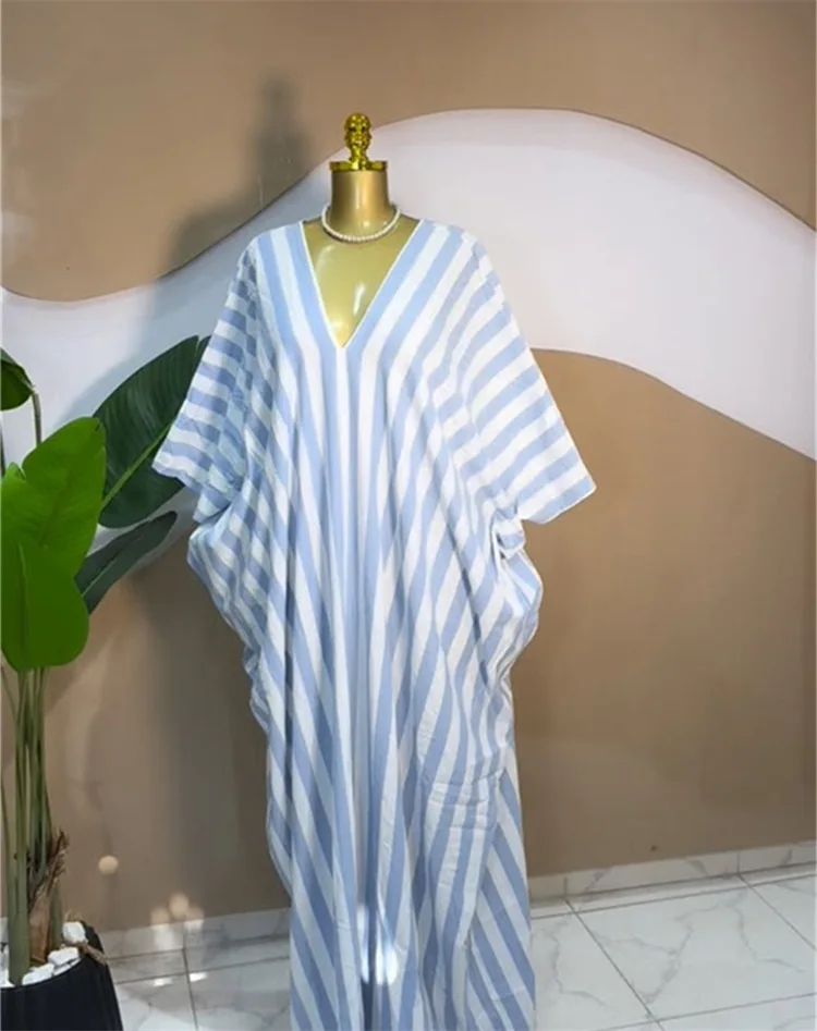 GLCMYAYA 2026 Fall Holiday Half Batwing Sleeve Striped Print Loose Long Dress Street Women Party Vestidos Maxi Dresses Vestidos