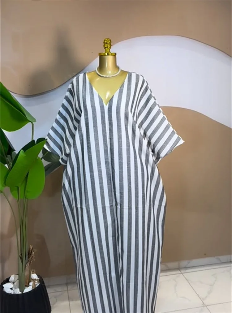 GLCMYAYA 2026 Fall Holiday Half Batwing Sleeve Striped Print Loose Long Dress Street Women Party Vestidos Maxi Dresses Vestidos