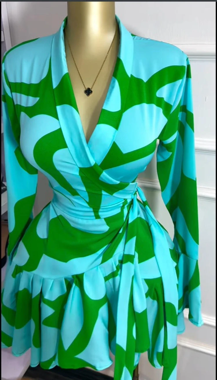 GLCMYAYA Women Tie Dye Print Flare Long Sleeve Wrap V-neck with Sashes Ruffle Dress 2026 Elegant Vacation Party Birthday Dresses GLCMYAYA Women Tie Dye Print Flare Long Sleeve Wrap V-neck with Sashes Ruffle Dress 2026 Elegant Vacation Party Birthday Dresses