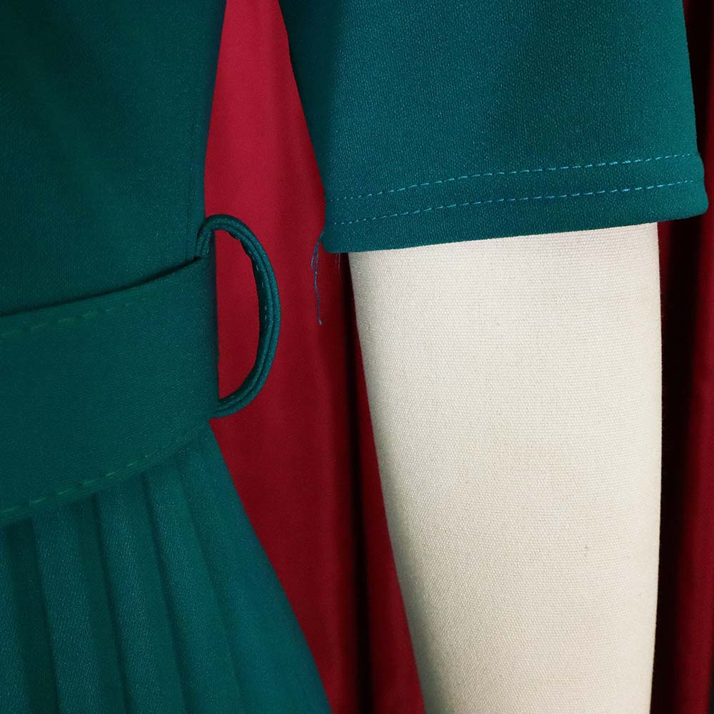 CM.YAYA Summer Midi Pleated Dress Short Sleeve Office Lady Africa Sashes Women High Waist Elegant Dresses Vestidos