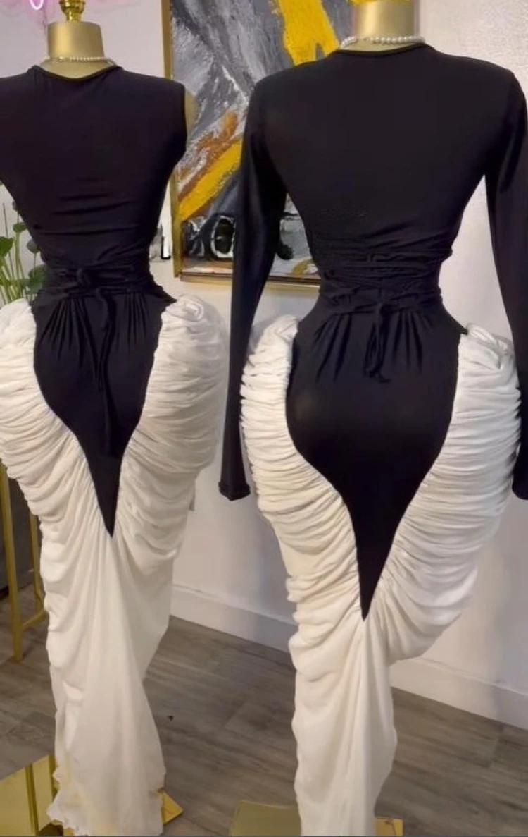 GLCMYAYA Women Long Sleeve Patchwork Ruched Stacked Lace Up Smock Maxi Long Dress 2025 Vacation Party Birthday Dresses Vestidos GLCMYAYA Women Long Sleeve Patchwork Ruched Stacked Lace Up Smock Maxi Long Dress 2025 Vacation Party Birthday Dresses Vestidos