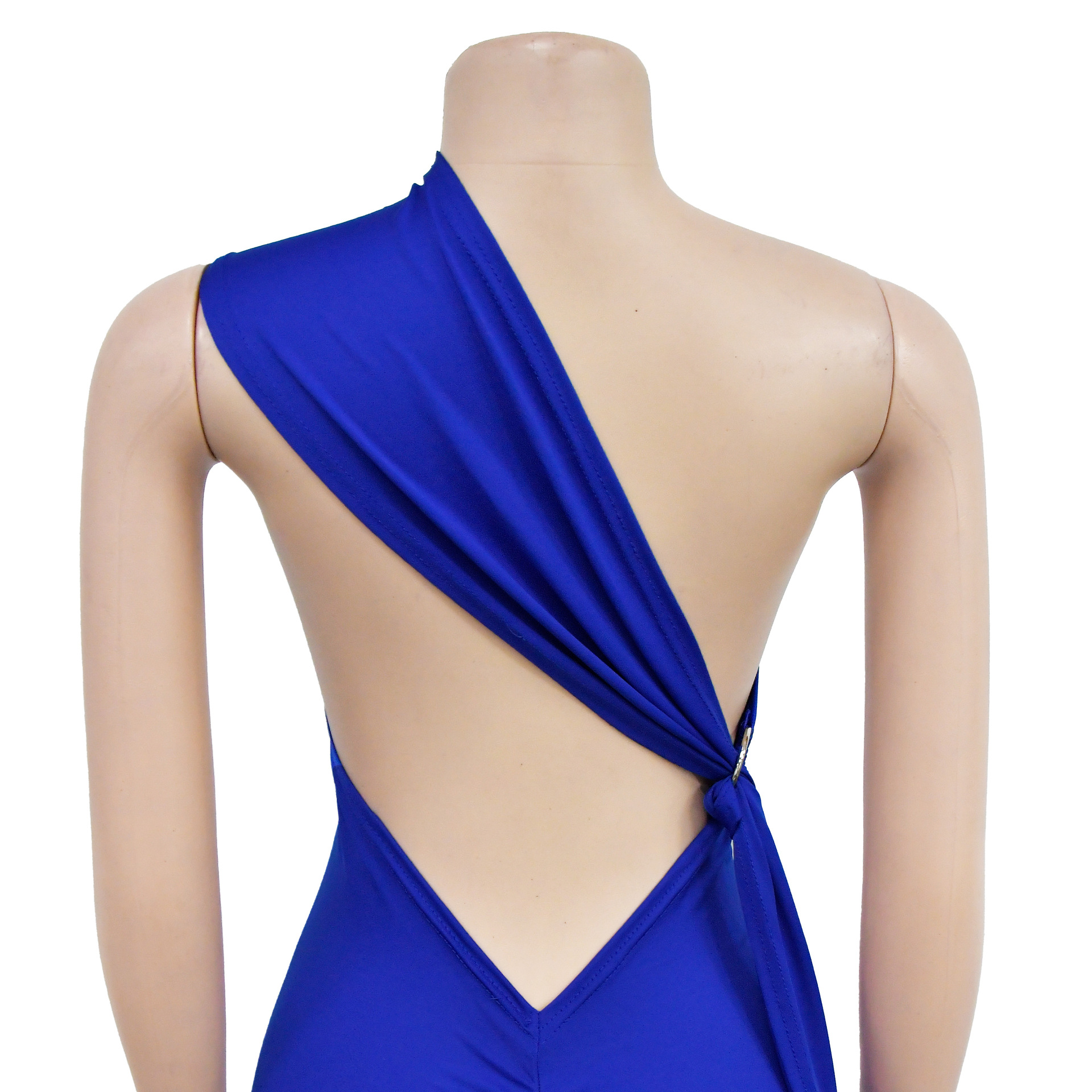 CM.YAYA Women One Shoulder Sleeveless Roll Splicing Ruched Backless Maxi Dress 2023 Vestidos Sexy Clubwear Party Evening Dresses