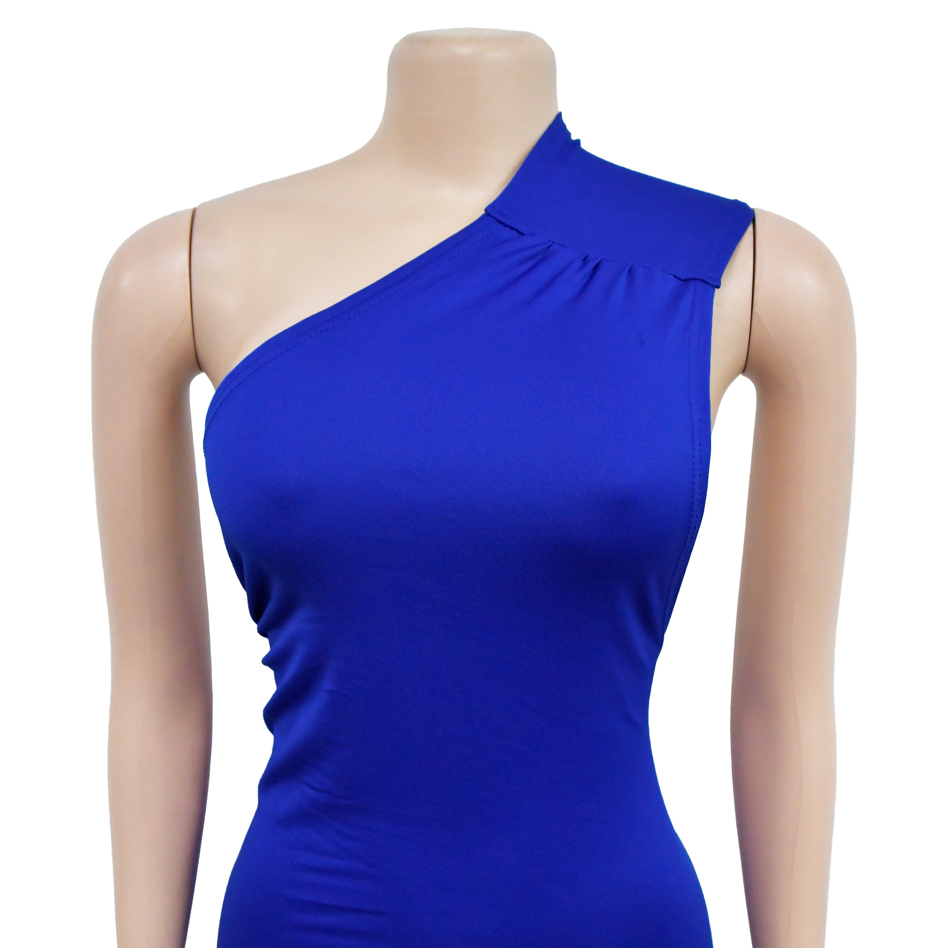 CM.YAYA Women One Shoulder Sleeveless Roll Splicing Ruched Backless Maxi Dress 2023 Vestidos Sexy Clubwear Party Evening Dresses