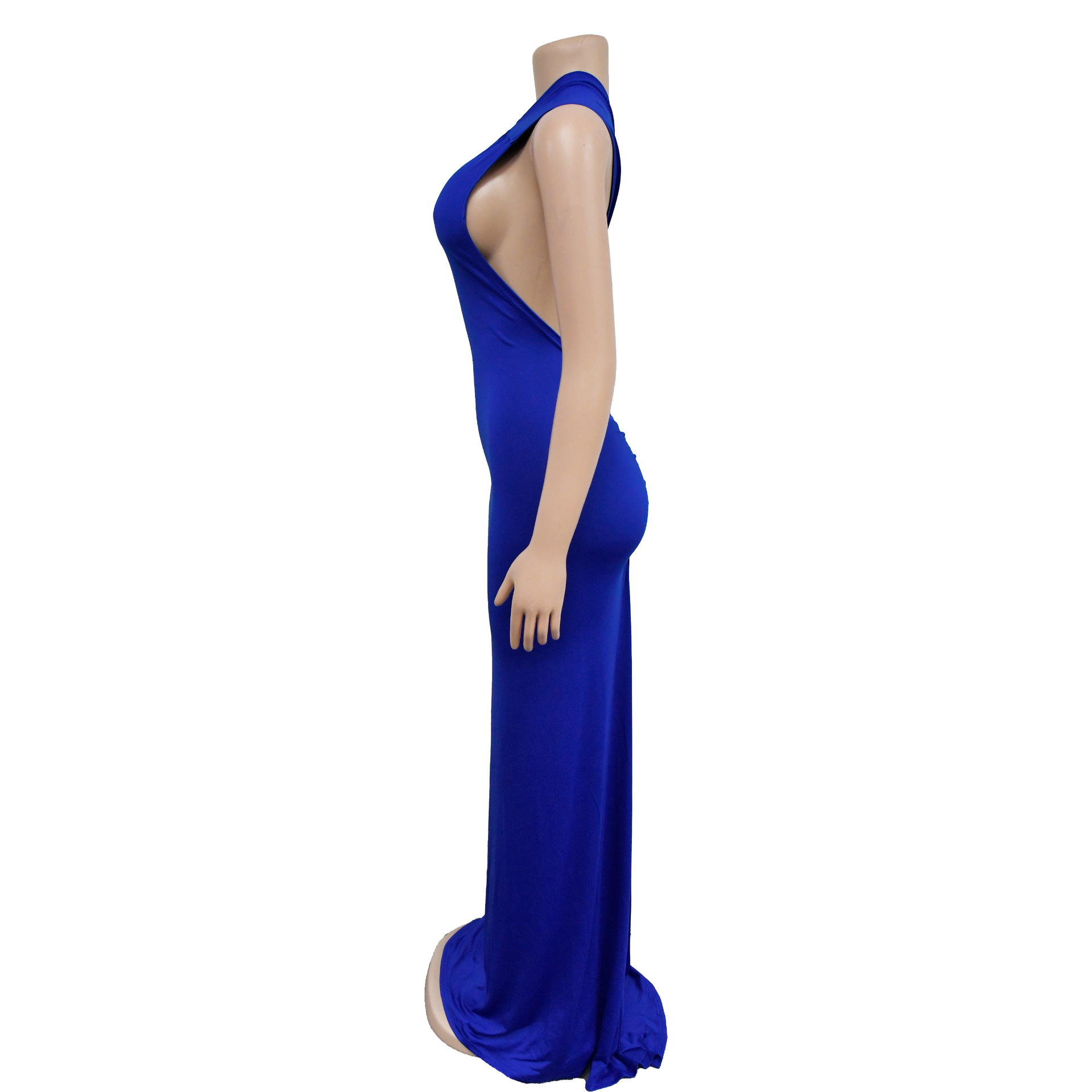 CM.YAYA Women One Shoulder Sleeveless Roll Splicing Ruched Backless Maxi Dress 2023 Vestidos Sexy Clubwear Party Evening Dresses