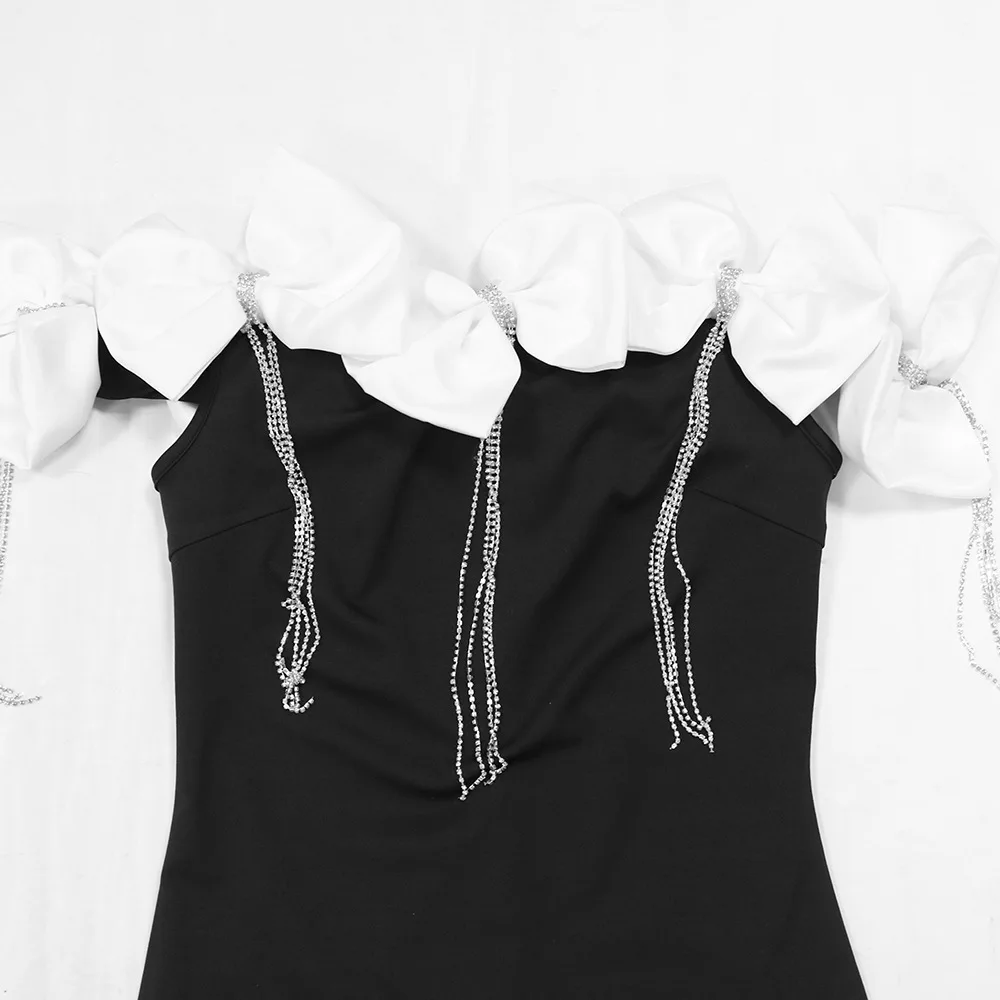 CM.YAYA Women Bow Tassel Slash Neck Maxi Dress 2024 Fall Winter Sexy Birthday Evening Prom Party Street Long Dresses Vestidos CM.YAYA Women Bow Tassel Slash Neck Maxi Dress 2024 Fall Winter Sexy Birthday Evening Prom Party Street Long Dresses Vestidos