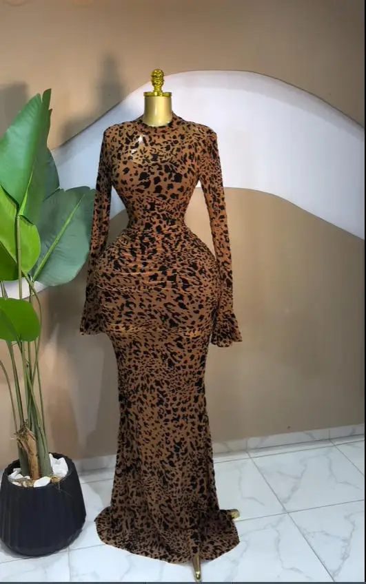 CM.YAYA 2025 Women Long Sleeve Ruched Mesh See Though with Lining Bodycon Long Dress Fall Evening Birthday Sexy Party Dresses