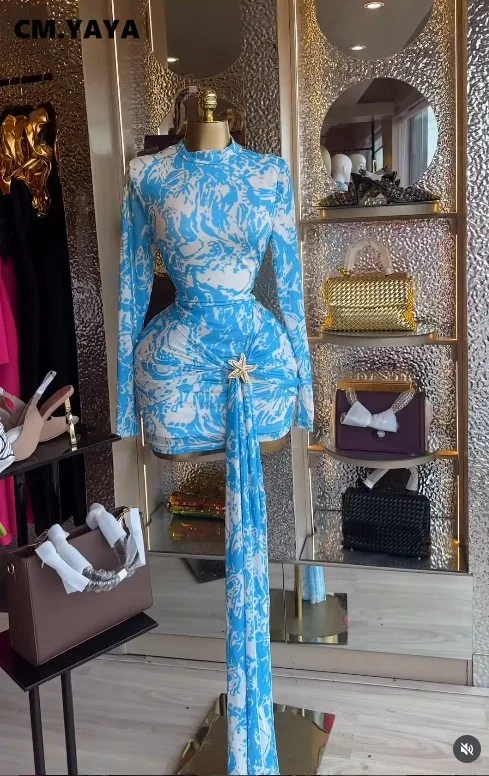 CM.YAYA Women Print Ruched Ribbon Long Sleeve Bodycon Midi Mini Dress 2026 Spring Evening Sexy Birthday Party Trendy Dresses CM.YAYA Women Print Ruched Ribbon Long Sleeve Bodycon Midi Mini Dress 2026 Spring Evening Sexy Birthday Party Trendy Dresses