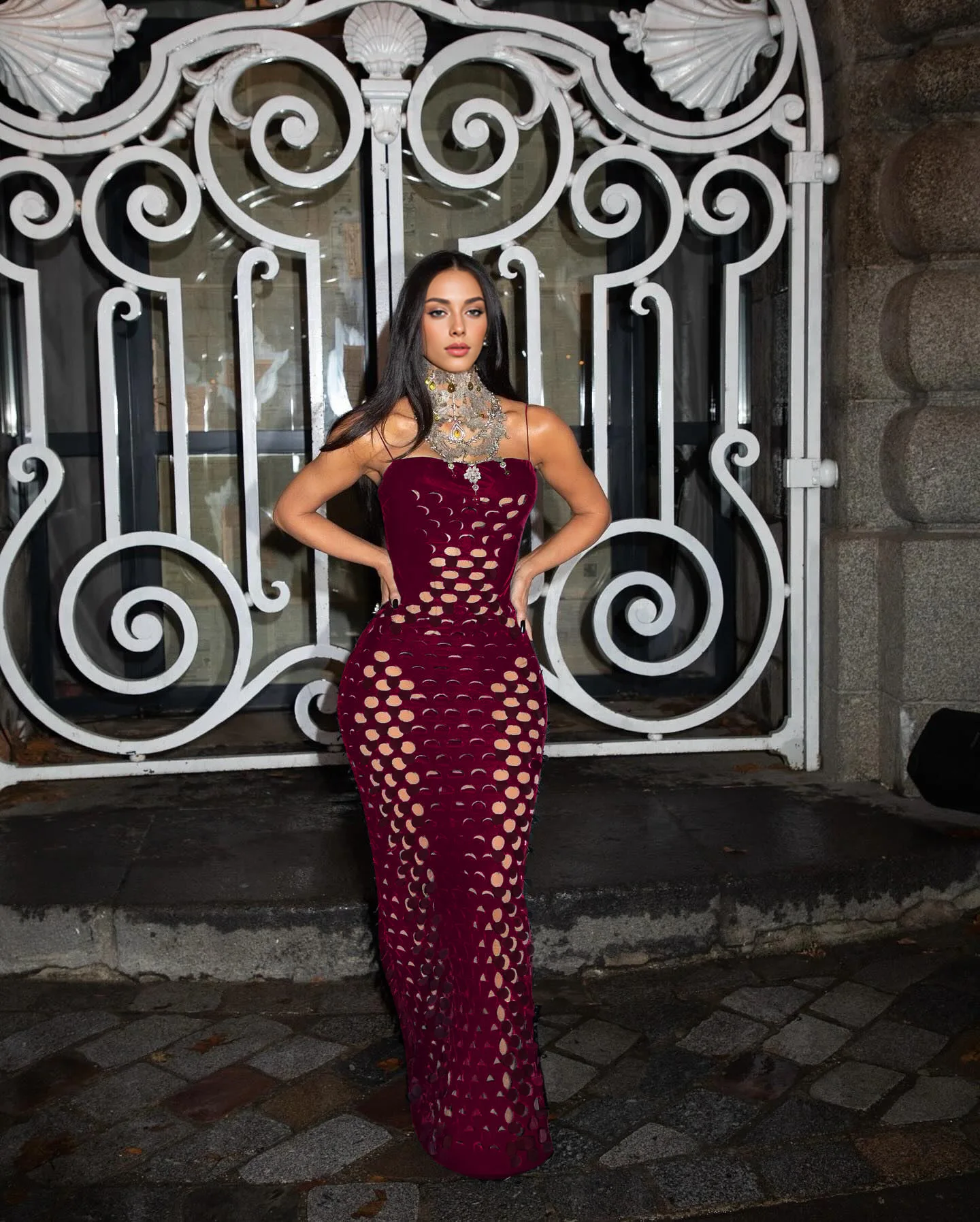 CM.YAYA Women Sleeveless Strap Velvet hollow out Long Maxi Dress Summer Evenning Sexy Night Club Birthday Party Dresses Vestidos