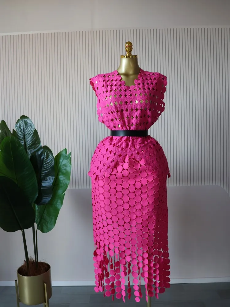 CM.YAYA Women Cutout O-neck Crop Top and Bodycon Midi Slim Maxi Long Skirt Suit 2025 Summer Vacation Sexy Two 2Piece Set Outfits CM.YAYA Women Cutout O-neck Crop Top and Bodycon Midi Slim Maxi Long Skirt Suit 2025 Summer Vacation Sexy Two 2Piece Set Outfits