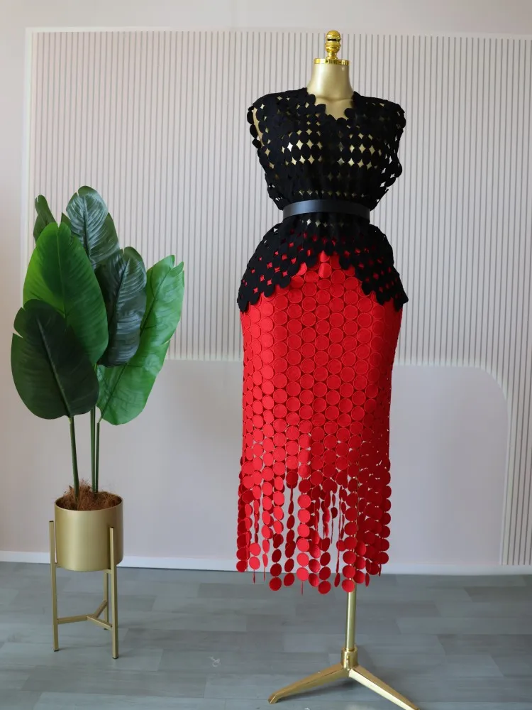 CM.YAYA Women Cutout O-neck Crop Top and Bodycon Midi Slim Maxi Long Skirt Suit 2025 Summer Vacation Sexy Two 2Piece Set Outfits CM.YAYA Women Cutout O-neck Crop Top and Bodycon Midi Slim Maxi Long Skirt Suit 2025 Summer Vacation Sexy Two 2Piece Set Outfits