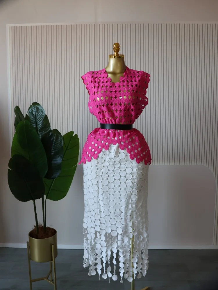 CM.YAYA Women Cutout O-neck Crop Top and Bodycon Midi Slim Maxi Long Skirt Suit 2025 Summer Vacation Sexy Two 2Piece Set Outfits CM.YAYA Women Cutout O-neck Crop Top and Bodycon Midi Slim Maxi Long Skirt Suit 2025 Summer Vacation Sexy Two 2Piece Set Outfits