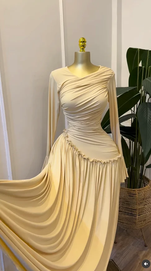 CM.YAYA Women Full Sleeve O-neck Elegant Long Dress Edible Tree Fungus Sweet Holiday Beach Evening Sexy Party Dresses Vestidos