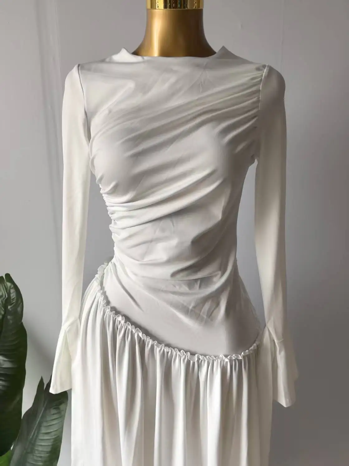 CM.YAYA Women Full Sleeve O-neck Elegant Long Dress Edible Tree Fungus Sweet Holiday Beach Evening Sexy Party Dresses Vestidos