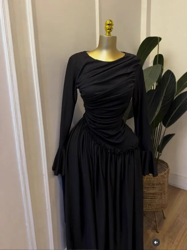 CM.YAYA Women Full Sleeve O-neck Elegant Long Dress Edible Tree Fungus Sweet Holiday Beach Evening Sexy Party Dresses Vestidos