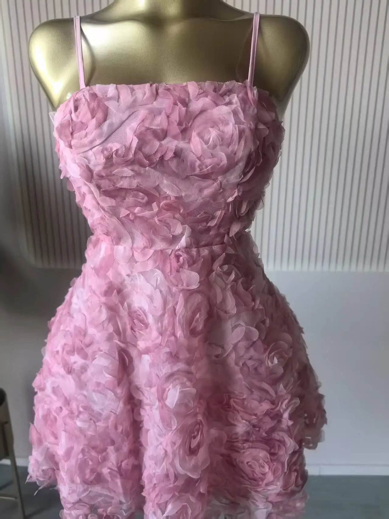 CM.YAYA Women Rose Floral Spaghetti Strap Lace Up Back Midi Mini A-line Dress 2026 Street Birthday Party Dresses Trendy Vestidos