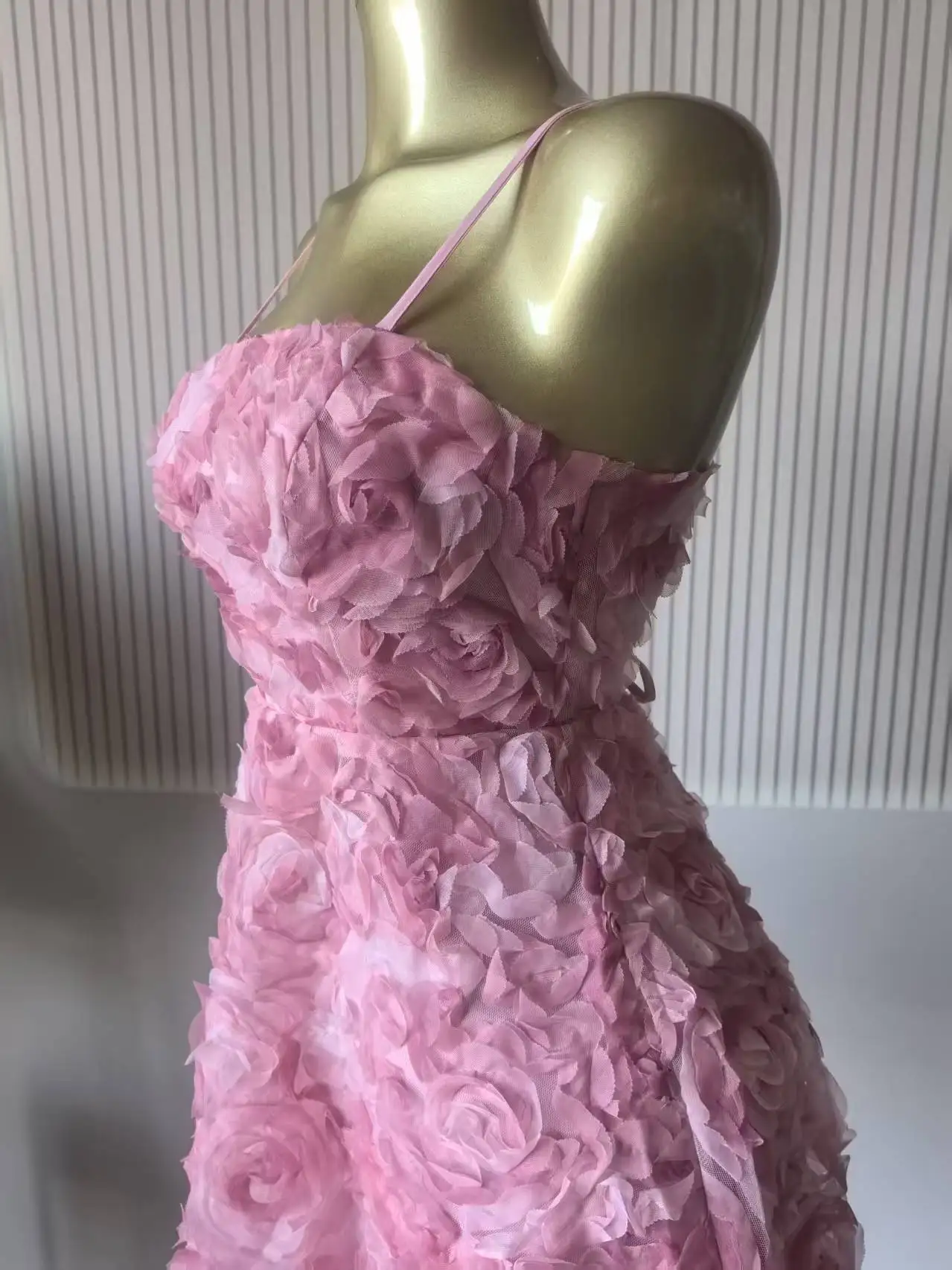 CM.YAYA Women Rose Floral Spaghetti Strap Lace Up Back Midi Mini A-line Dress 2026 Street Birthday Party Dresses Trendy Vestidos