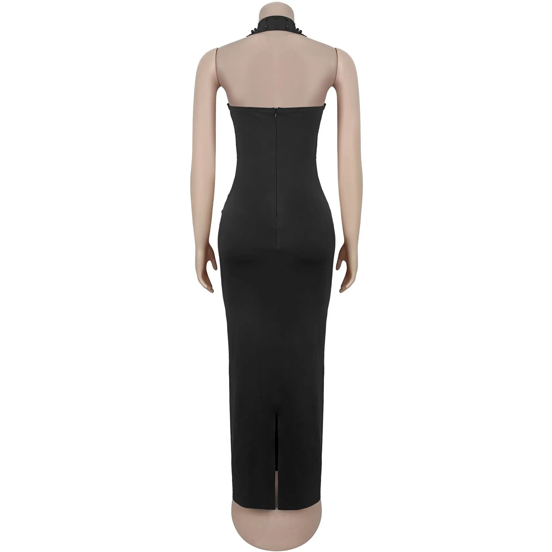 GLCMYAYA Women Diamonds Beading Halter Neck Bodycon Midi Maxi Long Dress 2025 Vacation Street Sexy Party Vestidos Dresses