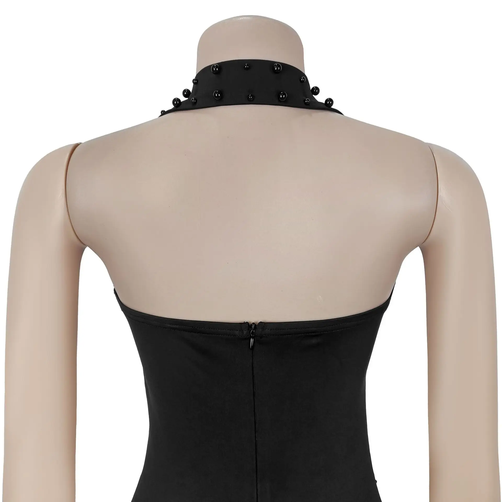 GLCMYAYA Women Diamonds Beading Halter Neck Bodycon Midi Maxi Long Dress 2025 Vacation Street Sexy Party Vestidos Dresses