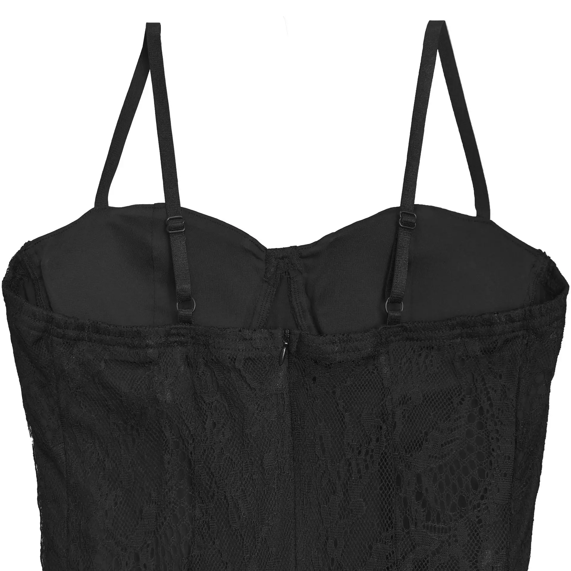 CM.YAYA Women Strap Sleeveless Bodycon Long Maxi Dress Lace See Through Streetwear Sexy Vestidos Party Evening Birthday Dresses