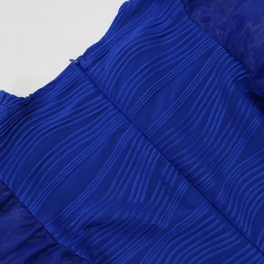 CM.YAYA Women Ruffles Short Sleeve O-neck Striped Knee Length Dress Street Vestidos Sexy Night Club Party Evening Chic Dresses