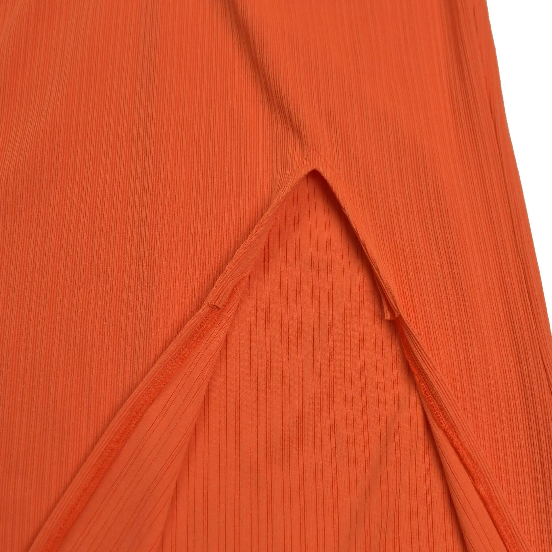 CM.YAYA Women Hemp Rope Halter Neck Stacked Ruched High Split Knit Bodycon Midi Maxi Long Dress 2025 Birthday Sexy Party Dresses CM.YAYA Women Hemp Rope Halter Neck Stacked Ruched High Split Knit Bodycon Midi Maxi Long Dress 2025 Birthday Sexy Party Dresses