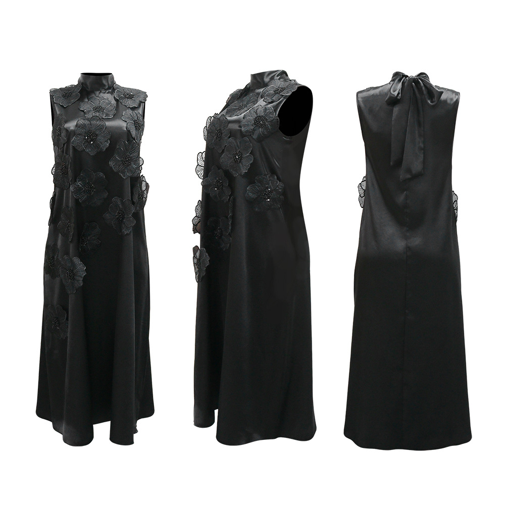 CM.YAYA Elegant Women Sleeveless Loose 3D Flower O-neck Dress 2025 Summer Bodycon African Street Midi Maxi Long Dresses Vestidos CM.YAYA Elegant Women Sleeveless Loose 3D Flower O-neck Dress 2025 Summer Bodycon African Street Midi Maxi Long Dresses Vestidos