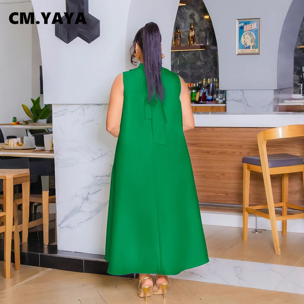 CM.YAYA Elegant Women Sleeveless Loose 3D Flower O-neck Dress 2025 Summer Bodycon African Street Midi Maxi Long Dresses Vestidos CM.YAYA Elegant Women Sleeveless Loose 3D Flower O-neck Dress 2025 Summer Bodycon African Street Midi Maxi Long Dresses Vestidos