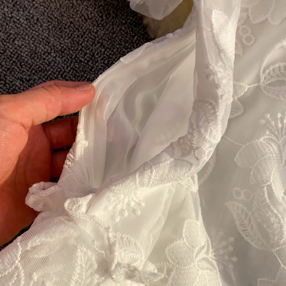 CM.YAYA Women Short Sleeve Lace Embroidery A-line Tiered Mini Dress 2025 Sweet Elegant Sexy Evening Night Party Vestidos Dresses CM.YAYA Women Short Sleeve Lace Embroidery A-line Tiered Mini Dress 2025 Sweet Elegant Sexy Evening Night Party Vestidos Dresses