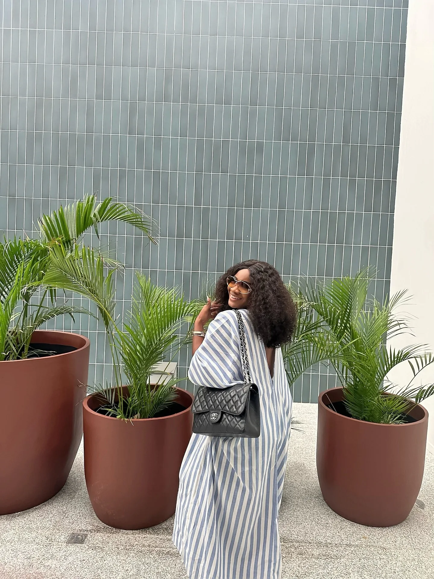 GLCMYAYA 2026 Fall Holiday Half Sleeve Striped Print V-Neck Loose Long Dress Street Africa Women Party Vestidos Dresses Vestidos