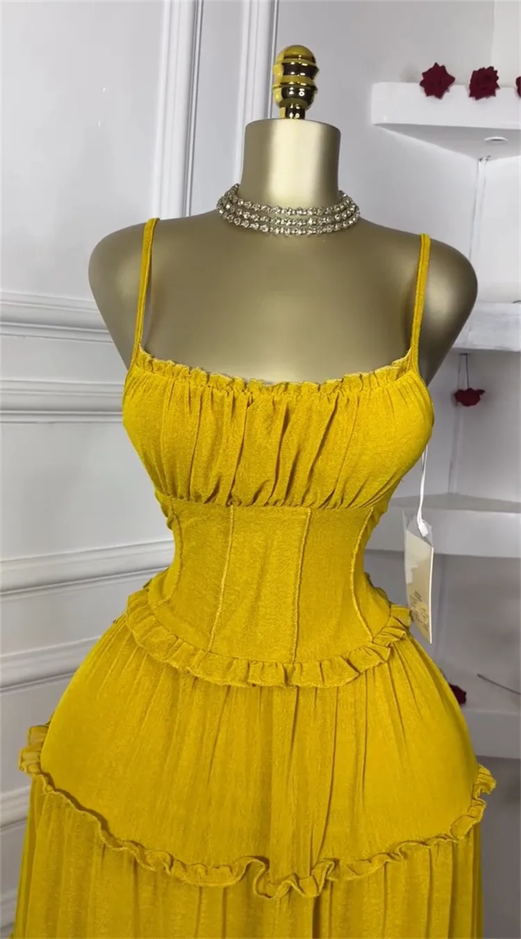 GLCMYAYA Women Strap Sleeveless Ruffles A-line Midi Maxi Long Dress 2025 Summer Beach Holiday Vacation Vestidos Dresses GLCMYAYA Women Strap Sleeveless Ruffles A-line Midi Maxi Long Dress 2025 Summer Beach Holiday Vacation Vestidos Dresses