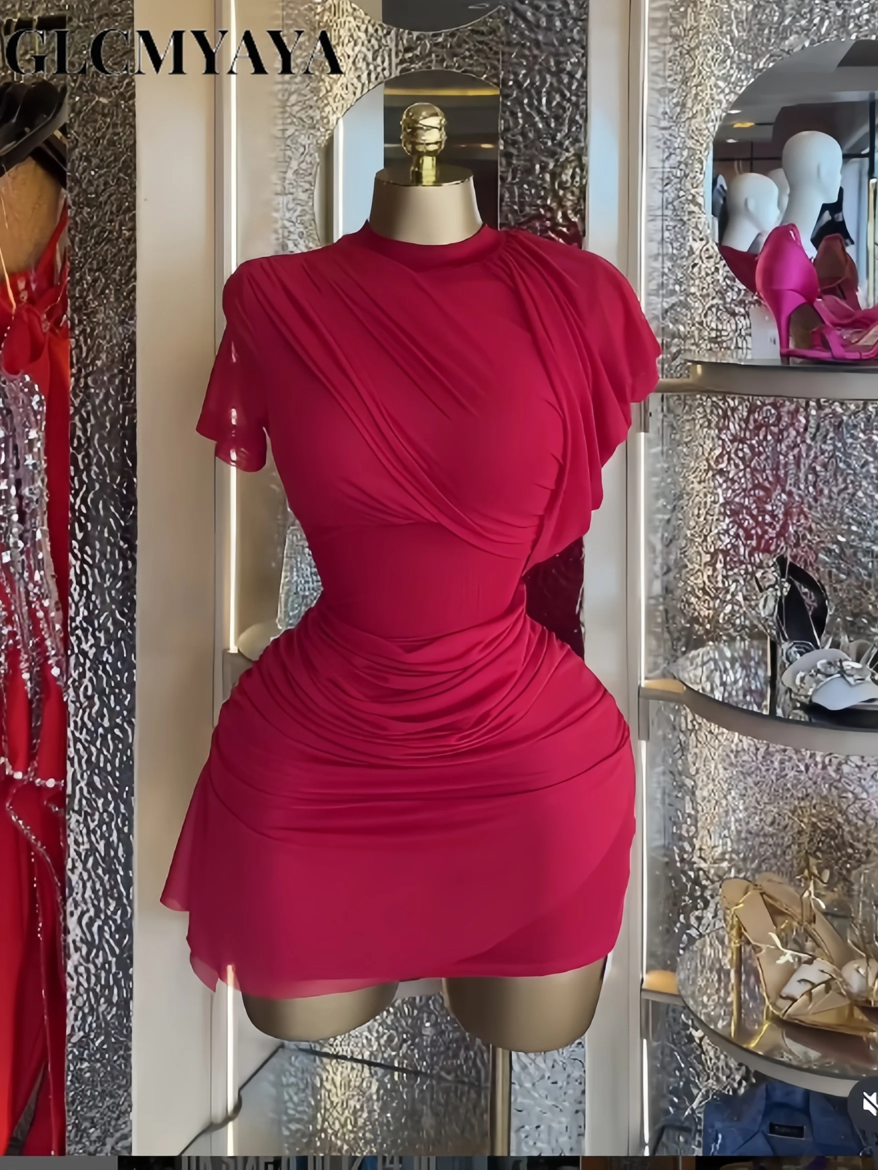 CM.YAYA Women Short Sleeve Streamer Side Stacked Ruched Bodycon Midi MiniiDress 2026 Sexy Club Parties Street Dresses Vestidos CM.YAYA Women Short Sleeve Streamer Side Stacked Ruched Bodycon Midi MiniiDress 2026 Sexy Club Parties Street Dresses Vestidos