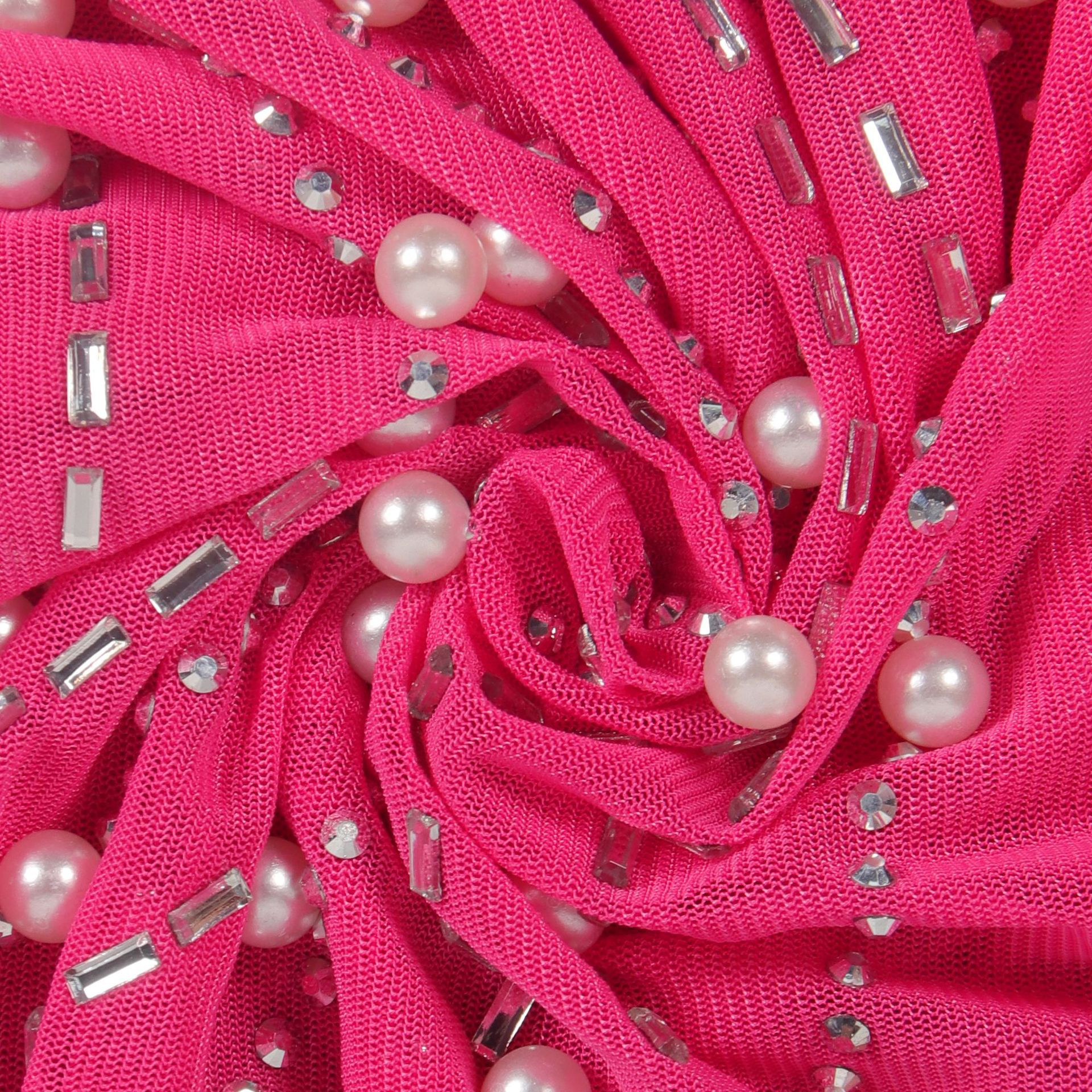 CM.YAYA Women Diamonds Hot Rhinestones Feather Mesh Strapless Plunging V-neck Bodycon Midi Dress 2023 Sexy Party Evening Dresses