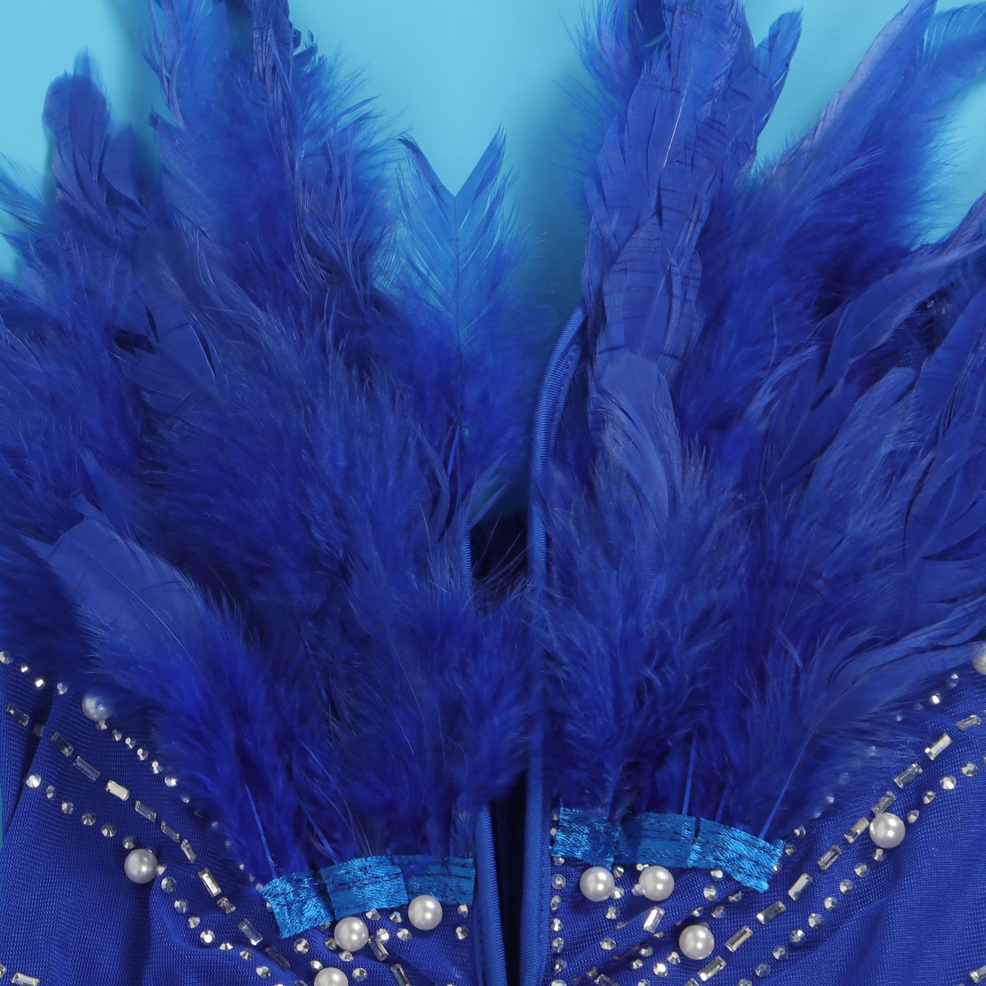 CM.YAYA Women Diamonds Hot Rhinestones Feather Mesh Strapless Plunging V-neck Bodycon Midi Dress 2023 Sexy Party Evening Dresses