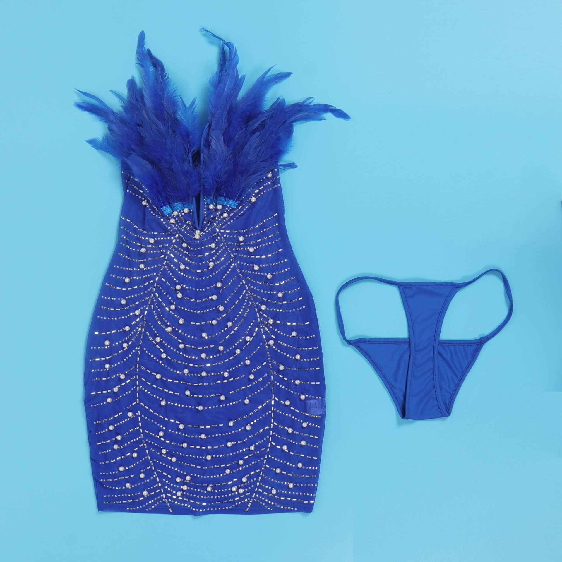 CM.YAYA Women Diamonds Hot Rhinestones Feather Mesh Strapless Plunging V-neck Bodycon Midi Dress 2023 Sexy Party Evening Dresses