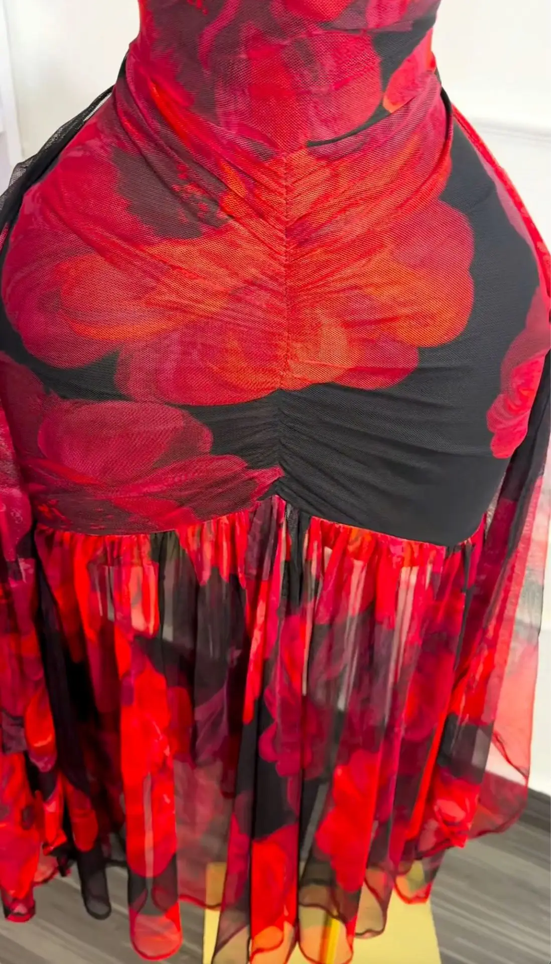 CM.YAYA Women Halter Neck Backless Ruched Stacked Sleeveless Mesh Long Maxi Dress 2025 Birthday Even Sexy Party Dresses Vestidos CM.YAYA Women Halter Neck Backless Ruched Stacked Sleeveless Mesh Long Maxi Dress 2025 Birthday Even Sexy Party Dresses Vestidos