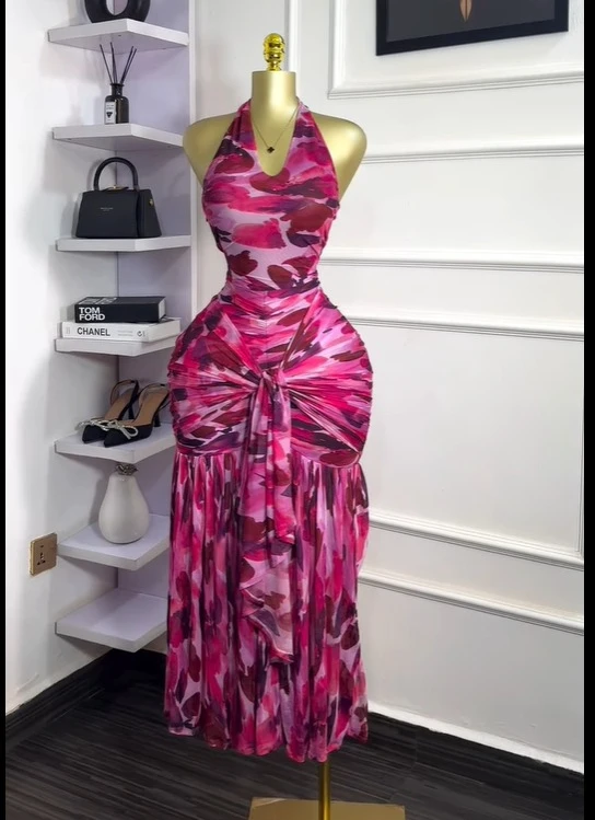 CM.YAYA Women Halter Neck Backless Ruched Stacked Sleeveless Mesh Long Maxi Dress 2025 Birthday Even Sexy Party Dresses Vestidos CM.YAYA Women Halter Neck Backless Ruched Stacked Sleeveless Mesh Long Maxi Dress 2025 Birthday Even Sexy Party Dresses Vestidos