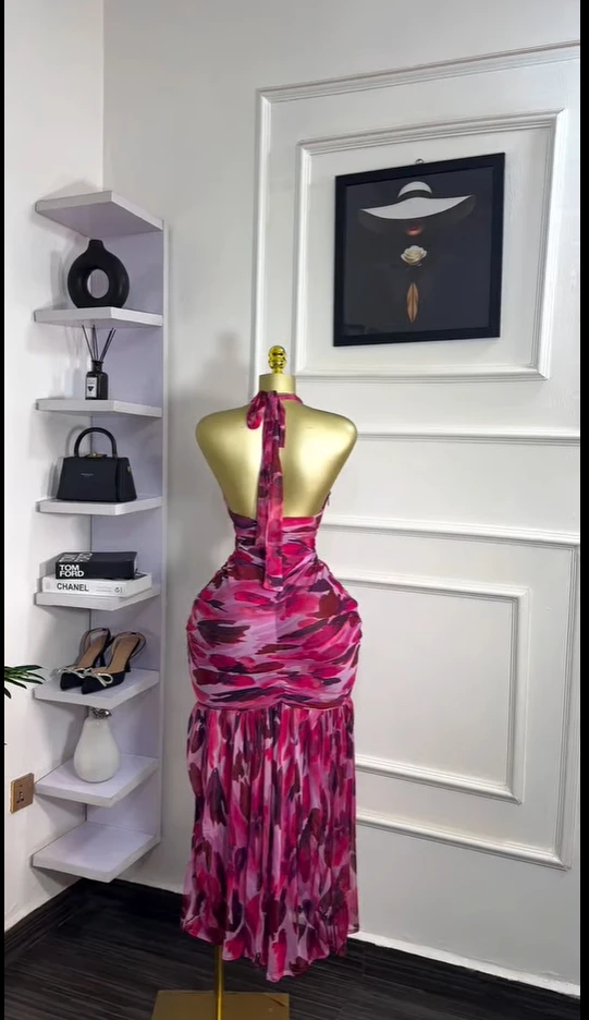 CM.YAYA Women Halter Neck Backless Ruched Stacked Sleeveless Mesh Long Maxi Dress 2025 Birthday Even Sexy Party Dresses Vestidos CM.YAYA Women Halter Neck Backless Ruched Stacked Sleeveless Mesh Long Maxi Dress 2025 Birthday Even Sexy Party Dresses Vestidos