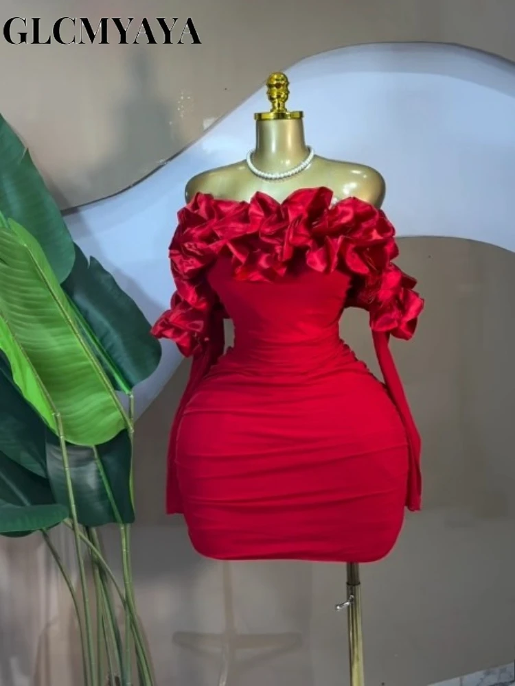 CM.YAYA Women Off Shoulder Floral Applique Stacked Ruched Bodycon Midi Mini Dress 2026 Party Holiday Dresses Trendy Vestidos CM.YAYA Women Off Shoulder Floral Applique Stacked Ruched Bodycon Midi Mini Dress 2026 Party Holiday Dresses Trendy Vestidos