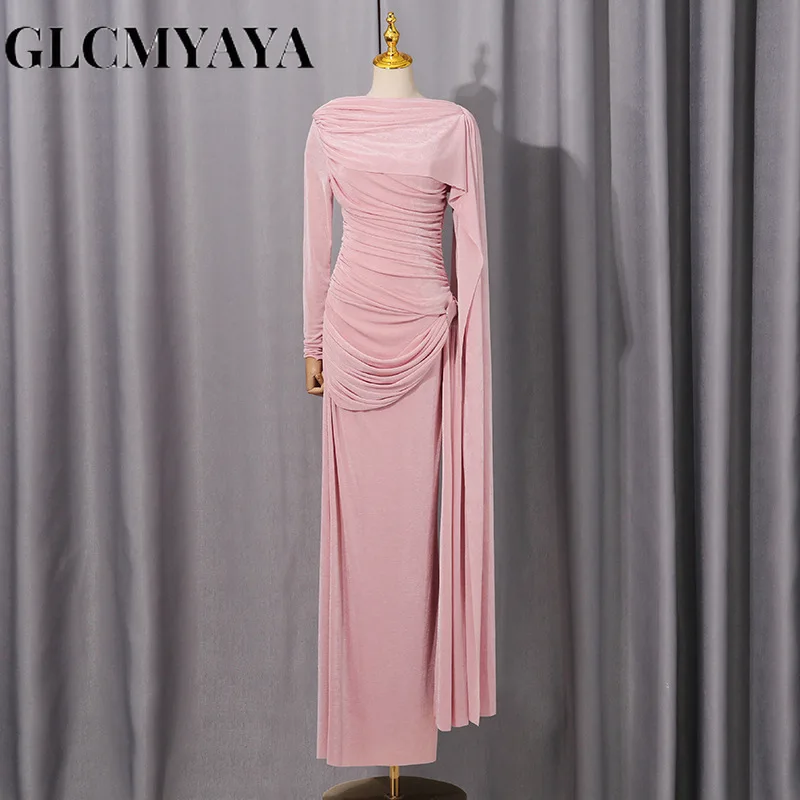 CM.YAYA Women Clock Long Sleeve Stacked Ruched Bodycon Midi Maxi Long Dress 2025 Birthday Sexy Party Floor Length Trendy Dresses CM.YAYA Women Clock Long Sleeve Stacked Ruched Bodycon Midi Maxi Long Dress 2025 Birthday Sexy Party Floor Length Trendy Dresses
