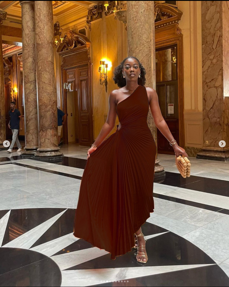 CMYAYA Women One Shoulder Sleeveless Roll Waist Pleated Ruched A-line Dress Sexy Party Prom Evening Maxi Dresses Orange Vestidos CMYAYA Women One Shoulder Sleeveless Roll Waist Pleated Ruched A-line Dress Sexy Party Prom Evening Maxi Dresses Orange Vestidos