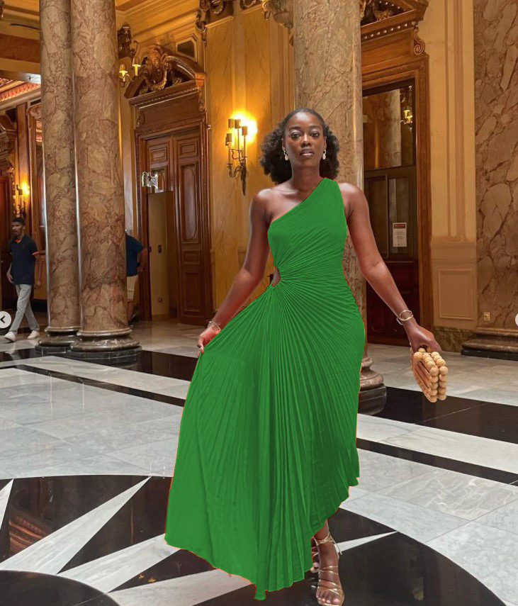 CMYAYA Women One Shoulder Sleeveless Roll Waist Pleated Ruched A-line Dress Sexy Party Prom Evening Maxi Dresses Orange Vestidos CMYAYA Women One Shoulder Sleeveless Roll Waist Pleated Ruched A-line Dress Sexy Party Prom Evening Maxi Dresses Orange Vestidos