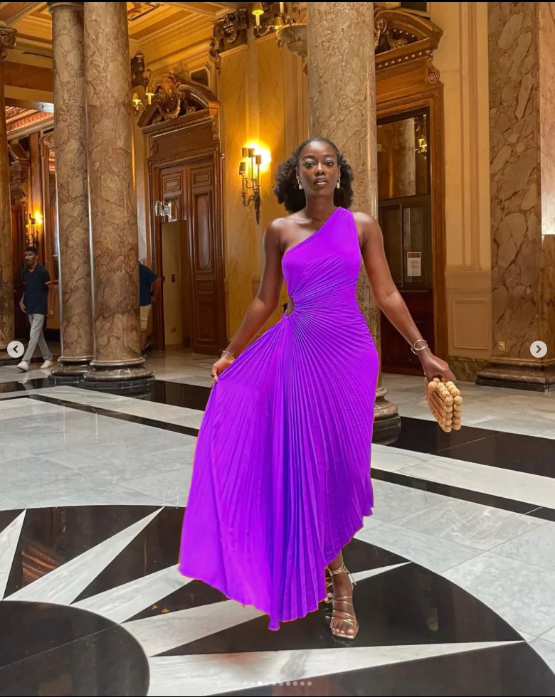 CMYAYA Women One Shoulder Sleeveless Roll Waist Pleated Ruched A-line Dress Sexy Party Prom Evening Maxi Dresses Orange Vestidos CMYAYA Women One Shoulder Sleeveless Roll Waist Pleated Ruched A-line Dress Sexy Party Prom Evening Maxi Dresses Orange Vestidos