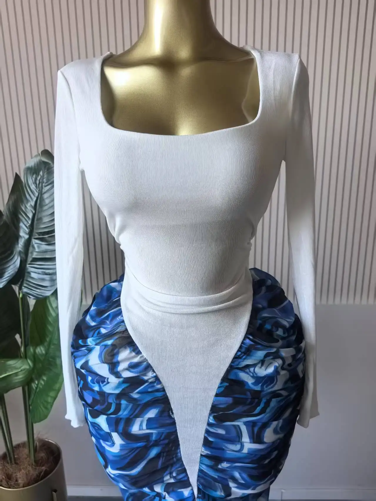 CM.YAYA Women Tie Dye Print Patchwork Stacked Ruched Long Sleeve Midi A-line Maxi Long Dress 2025 Party Education Trendy Dresses CM.YAYA Women Tie Dye Print Patchwork Stacked Ruched Long Sleeve Midi A-line Maxi Long Dress 2025 Party Education Trendy Dresses