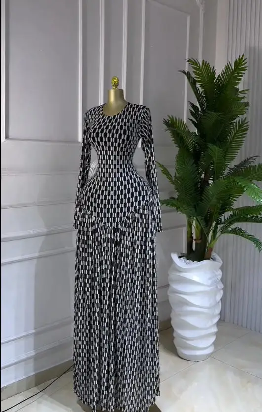 GLCMYAYA Women Full Sleeve Floral Printed O-neck Maxi Long Dress 2025 Evening Birthday Vacation Sexy Party Club Vestidos Dresses