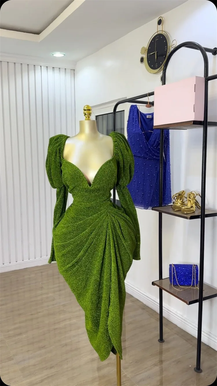 CM.YAYA Women Long Sleeve Strapless Ruched Mini Midi Dress 2025 Summer Evening Vacation Birthday Party Vestidos Sexy Dresses