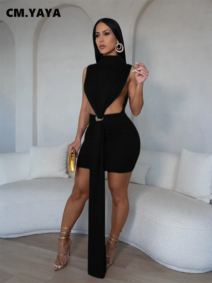 CM.YAYA Women O-neck Ruched Stacked Bodycon Midi Mini Dress 2025 Summer Birthday Evening Party Club Vestidos Sexy Chic Dresses CM.YAYA Women O-neck Ruched Stacked Bodycon Midi Mini Dress 2025 Summer Birthday Evening Party Club Vestidos Sexy Chic Dresses