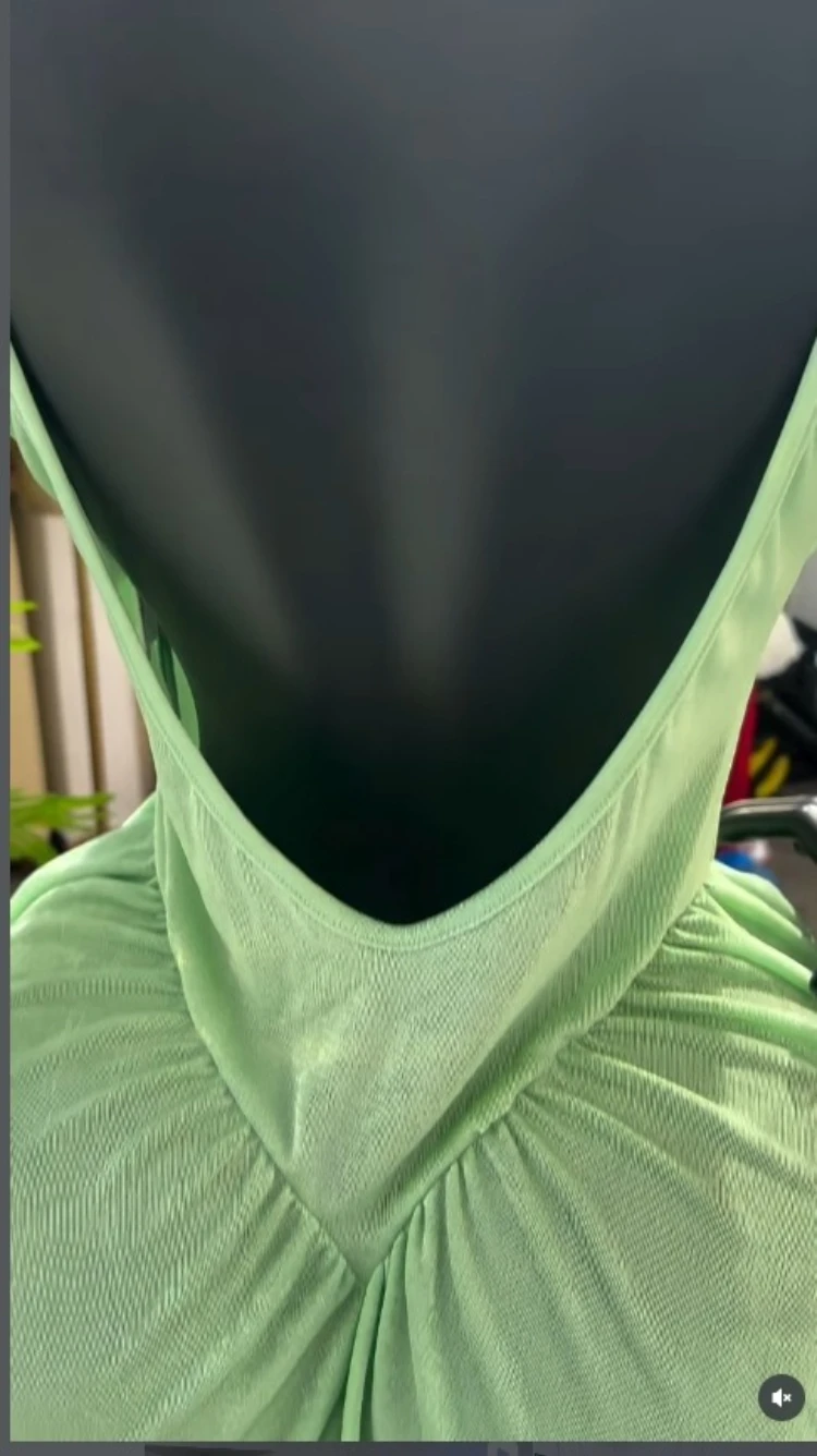 CM.YAYA Women High Neck Cutout Back Stacked Ruched Bodycon Midi Maxi Dress 2026 Street Sexy Party Education Long Dresses Vestido CM.YAYA Women High Neck Cutout Back Stacked Ruched Bodycon Midi Maxi Dress 2026 Street Sexy Party Education Long Dresses Vestido