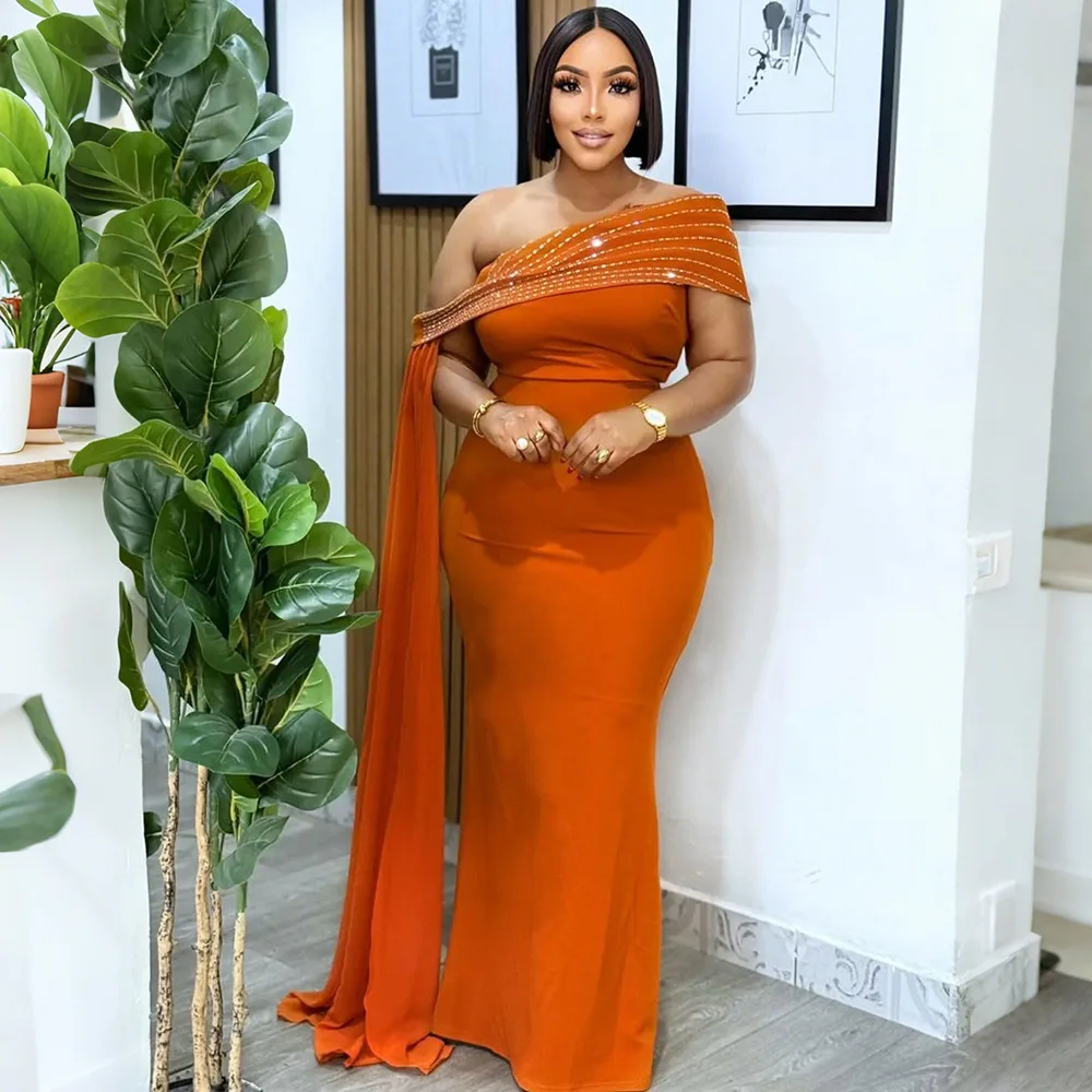 GLCMYAYA Street Women Diamonds Hot Rhinestones Skew Collar Bodycon Maxi Long Dress Fall Vacation Evening Party Dresses Vestidos